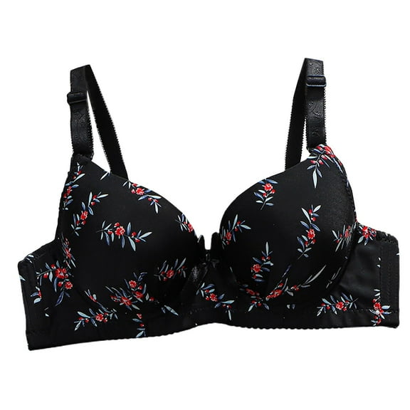 Generic Women's Front Closure Lace Bras Push Up Non Slip Strap Seamless Bralettes High Support Seamless Everyday Bra