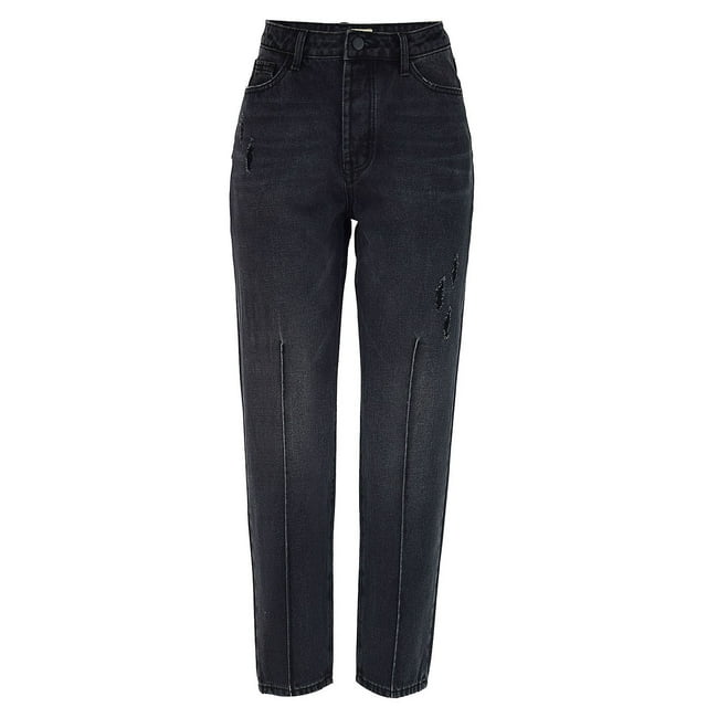 Generic Women's High Waist Comfort Loose Straight-Leg Denim Trousers ...