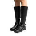 thumbnail image 1 of Generic Women’s Knee High Riding Boots, Side Zipper Fashion Buckle Strap Low Heel Winter Casual Boots, 1 of 3
