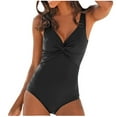 thumbnail image 1 of Generic Women's One Piece Swimsuit Tummy Control Slimming Ruched Push Up Bathing Suit Modest Crisscross V Neck Swimwear, 1 of 4