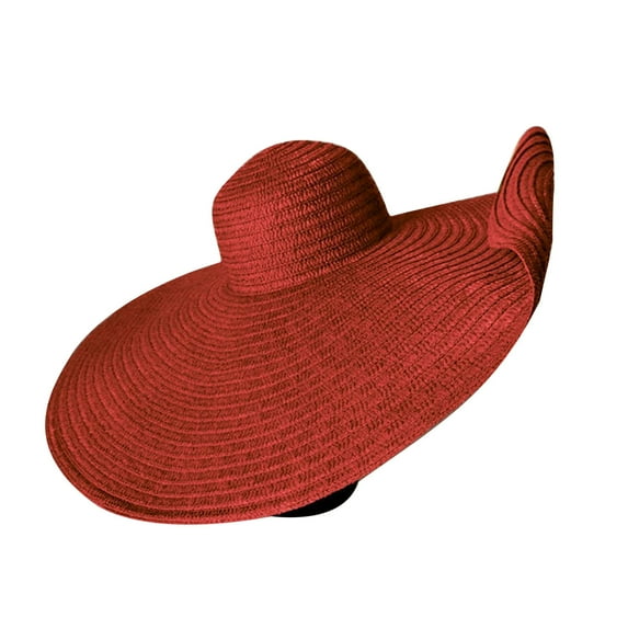 Generic Women's Oversized Brimmed Hat Foldable Vacation Beach Hat Large Sun Protection And Shading Hat