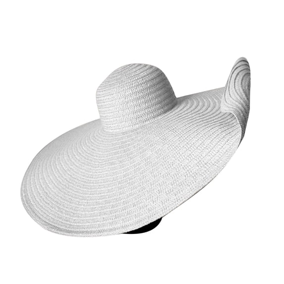 Generic Women's Oversized Brimmed Hat Foldable Vacation Beach Hat Large Sun Protection And Shading Hat