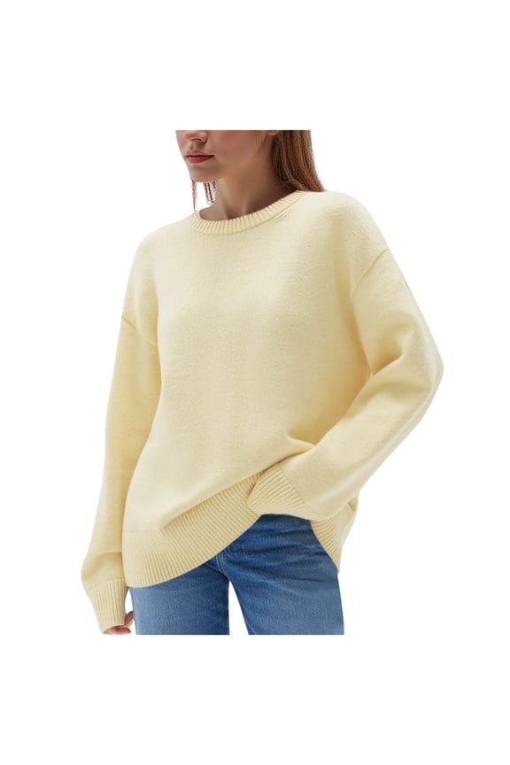 Women's Oversized Sweaters Slouchy Pullover Sweater Fall Comfy Knitwear Winter Loose Long Sleeve Baggy Tunic Top