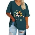thumbnail image 1 of Generic Women's Plus Size Short Sleeve Tee Shirt V Neck Basic Ladies Loose Fit T Shirt, 1 of 3