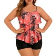thumbnail image 1 of Generic Women's Plus Size Tankini Swimsuits Two Piece Tummy Control Bathing Suit Ruffle Swimsuits Swim Top with Boyshorts, 1 of 3