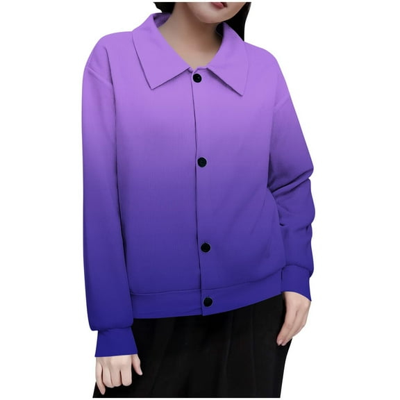 Generic Women's Ribbed Knit Shirts Button Down Colorblock Jackets Long Sleeve Sweater Shirts Fall Winter Trendy Cardigans