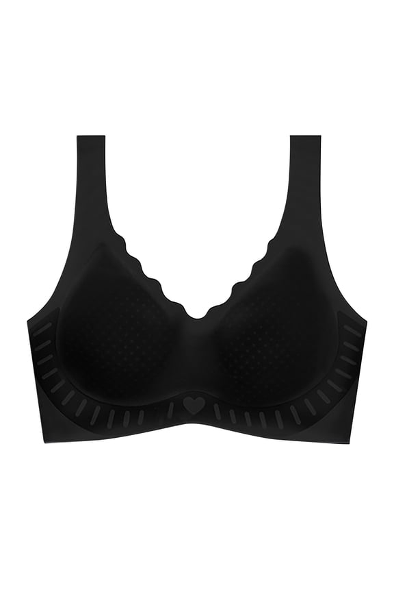 Women's Seamless Bra Wide Straps Full Coverage Supportive Sexy Bralette Soft Push-Up Soft Wavy Edge Everyday Bras