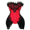 thumbnail image 1 of Generic Women's Sexy Strapless Floral Embroidery Solid Gothic Corset with Lace Skirt, 1 of 2