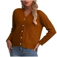 thumbnail image 1 of Generic Women's Short Cardigan Sweaters Pearl Button Down Long Sleeve V-Neck Cable Knit Lightweight Soft Sweater Coats, 1 of 3