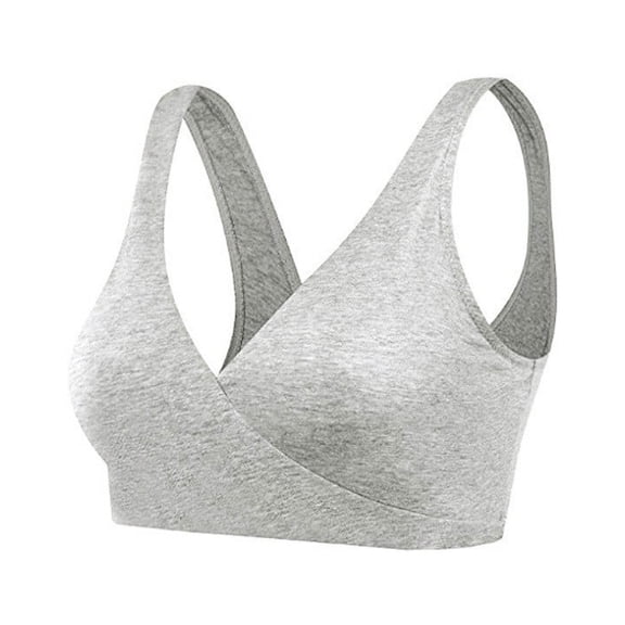 Generic Women's Soft Cotton Spandex Wrap Front Maternity & Nursing Sleep Bralette Bra