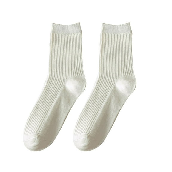Generic Women's Spring And Autumn Solid Color Comfortable And Breathable Stacked Socks Autumn Socks Women'S Ankle Socks Ladies Crew Socks