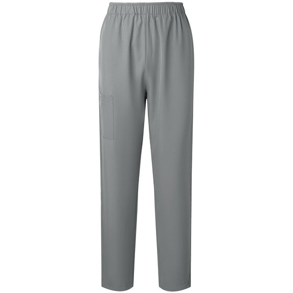 Generic Women's Stretch Scrub Pants Mid Rise Casual Full Elastic Waist Solid Color Straight Leg Long Lounge Trousers Pant