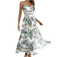 thumbnail image 1 of Generic Women's Summer Dress V Neck Floral Maxi Tropical Long Beach Vacation Side Slit Dress, 1 of 7