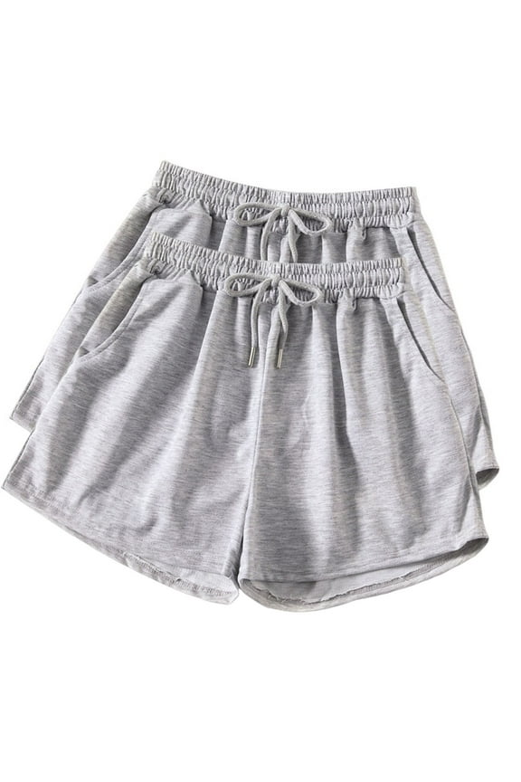 Women's Summer Shorts Cotton Soft Sleep Short Casual Elastic Solid Loose Athletic Lounge Shorts with Pockets