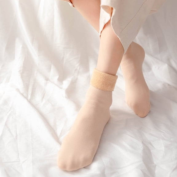 Generic Women's Thickening and Velvet Snow Socks, Winter Fleece Cozy Stockings, Ultra Soft Velvet Slim Thermal Socks