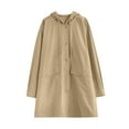 thumbnail image 1 of Generic Women's Windproof Trench Coat Notched Lapel Button Long Overcoat Casual Fall Winter Pockets Windbreaker Outerwear, 1 of 7
