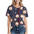thumbnail image 1 of Generic Womens Baseball T Shirts Baseball Mom Shirt Tee Funny Baseball Heart Graphic Casual Baseball Lover Gifts, 1 of 6