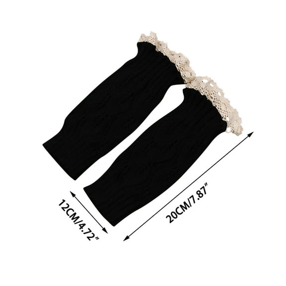 Generic Womens Boot Socks-Winter Short Ankle Leg Warmers Lace Crochet Knitted Boot Cuffs for Knee High Thick Boots Topper Socks