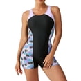 thumbnail image 1 of Generic Womens Boyleg One Piece Athletic Swimsuits Athletic Full Coverage Swimwear Lap Floral Print Swimming Suit, 1 of 6