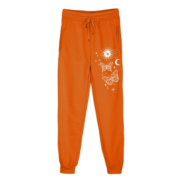 Generic Womens Butterfly Graphic Sweatpants High Waisted Drawstring Joggers Athletic Comfort Lounge Pants with Pockets