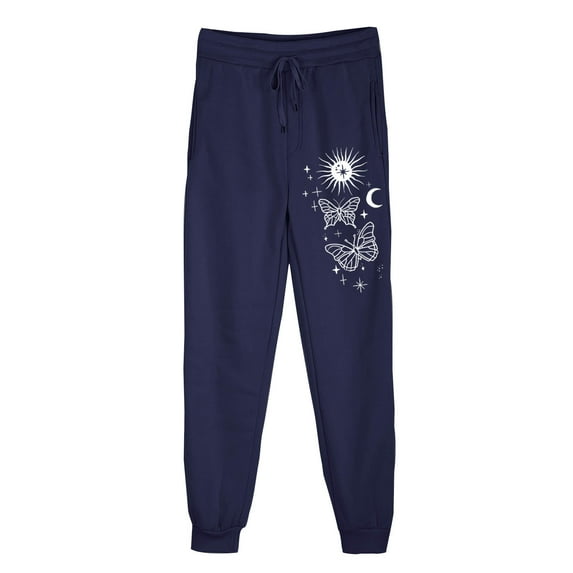 Generic Womens Butterfly Graphic Sweatpants High Waisted Drawstring Joggers Athletic Comfort Lounge Pants with Pockets