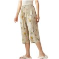 thumbnail image 1 of Generic Womens Capri Pant Summer Casual Floral Printed Wide Leg Capris Summer Comfy Casual Loose Pajama Pants, 1 of 2