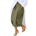 thumbnail image 1 of Generic Womens Capris Casual Wide Leg Pants Baggy Summer Cropped Trousers Stylish Palazzo Pants for Work Daily, 1 of 5