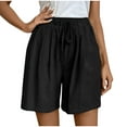 thumbnail image 1 of Generic Womens Casual Linen Shorts Drawstring Elastic Waist Split Side Summer Line Comfy Lounge Short with Pocket, 1 of 7
