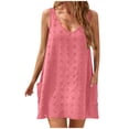 thumbnail image 1 of Generic Womens Casual Sun Dresses Summer Swimsuit Swiss Polka Dot Beach Cover Up Sleeveless V Neck Tank Dress, 1 of 5