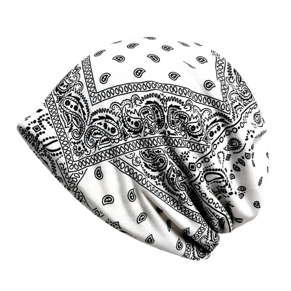 EnJoCho Women&Men Printed Slouchy Knit Warm Hats Scarf Dual Purpose Knitted Hat Ear Protection Windproof Hat Gender-Neutral Knit Pom Beanie