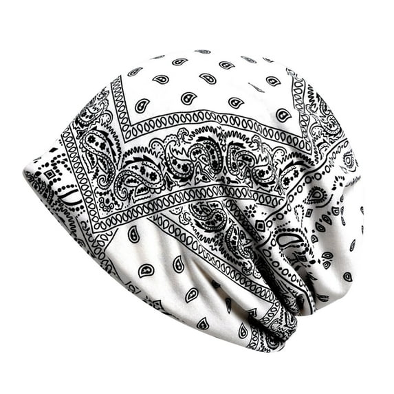EnJoCho Women&Men Printed Slouchy Knit Warm Hats Scarf Dual Purpose Knitted Hat Ear Protection Windproof Hat Gender-Neutral Knit Pom Beanie