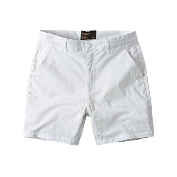 Generic Womens Chino Shorts Casual Summer Cotton Shorts Classic Fit Flat Front Shorts with Pockets Button Fly Knee Length