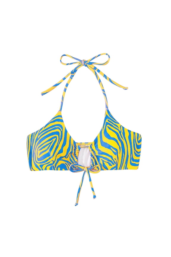 Womens Cute Bikini Top Bathing Suit Self Tie Spaghetti Straps String Bikini Tops Sexy Swimsuit Tops for Beach Pool