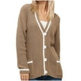 thumbnail image 1 of Generic Womens Cute Preppy Cardigan Sweaters Trendy Button Down V Neck Long Sleeve Sweaters Open Front Chunky Knit Sweater, 1 of 3