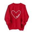 thumbnail image 1 of Generic Womens Cute Valentines Outfits Long Sleeve Love Heart Graphic Sweatshirts Pullover Valentine's Crewneck Sweatshirt, 1 of 5