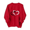 thumbnail image 1 of Generic Womens Cute Valentines Outfits Long Sleeve Love Heart Graphic Sweatshirts Pullover Valentine's Crewneck Sweatshirt, 1 of 5