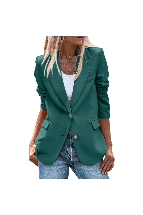 Womens Fall Blazers Bussiness Casual Long Sleeve Open Front Blazer Work Office Dressy Suit Jackets with Pockets