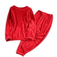 thumbnail image 1 of Generic Womens Fleece Pajama Sets Long Sleeve Warm Lounge Set 2 Piece Warm Sleepwear High Elastic Crewneck Loungewear, 1 of 5