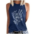 thumbnail image 1 of Generic Womens Flower Print Tank Tops Summer Casual Crewneck Sleeveless Blouses Loose Fit Beach Vacation Camisole, 1 of 3