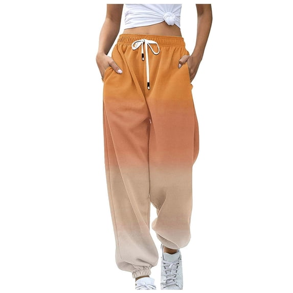 Generic Womens High Waisted Sweatpants Baggy Cinch Bottom Jogger Casual Pants Casual Baggy Fleece Warm Lounge Trousers