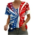 thumbnail image 1 of Generic Womens July 4th Scrub Top Casual Summer American Flag Printed Short Sleeve V Neck Tee Tie Dye Loose Tshirt, 1 of 2