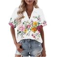 thumbnail image 1 of Generic Womens Linen Button Down Shirts Short Sleeve Casual Blouses V Neck Outfits Summer Spring Clothes 2026, 1 of 5
