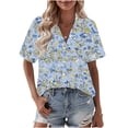 thumbnail image 1 of Generic Womens Linen Button Down Shirts Short Sleeve Casual Blouses V Neck Outfits Summer Spring Clothes 2026, 1 of 5