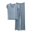 thumbnail image 1 of Generic Womens Lounge Set 2 Piece Outfits Casual Loose Fit Short Sleeve Tops and Wide Leg Pants Tracksuits, 1 of 2