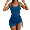 thumbnail image 1 of Generic Womens Mesh One Piece Swim Dress Solid Color Strapless Tube Bikini Top Tummy Control Sheer Wraps Bathing Suit, 1 of 2