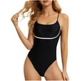 thumbnail image 1 of Generic Womens One Piece Swimsuits Cross Back Color Block High Cut Bathing Suit Slimming Modest Swim Suits Swimwear, 1 of 3