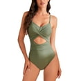 thumbnail image 1 of Generic Womens One Piece Swimsuits Push Up Tummy Control Bathing Suit Cutout Ruched Slimming Swim Suits Swimwear, 1 of 3