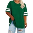 thumbnail image 1 of Generic Womens Oversized T Shirts Loose Fit Short Sleeve Tees V Neck Color Block Summer Tops 2026 Summer Fashion, 1 of 4
