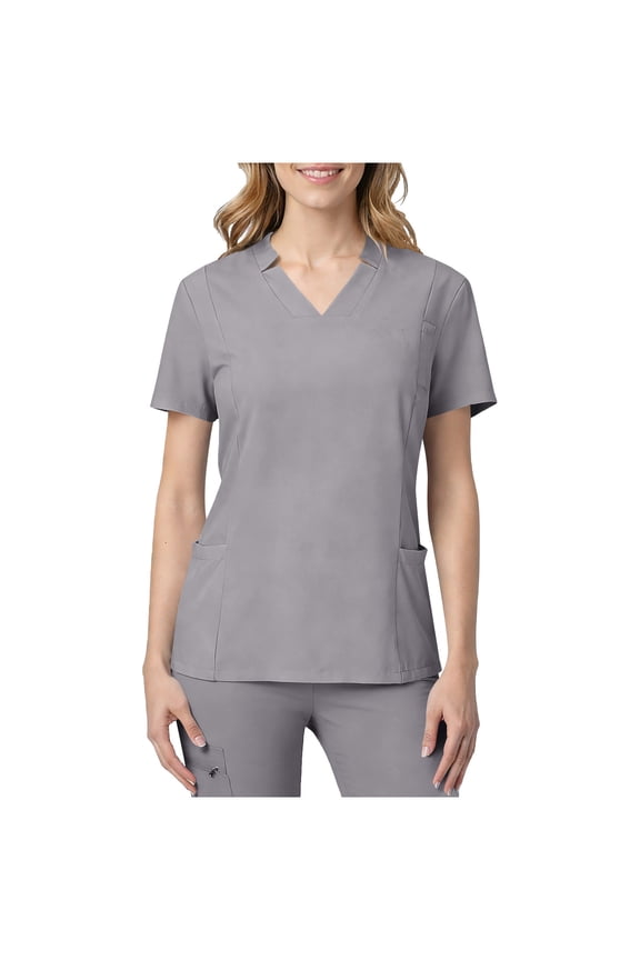 Womens Scrub Tops V Neck Short Sleeve Uniform Shirts 2026 Nursing Uniform Scrub Top Workwear with Pockets