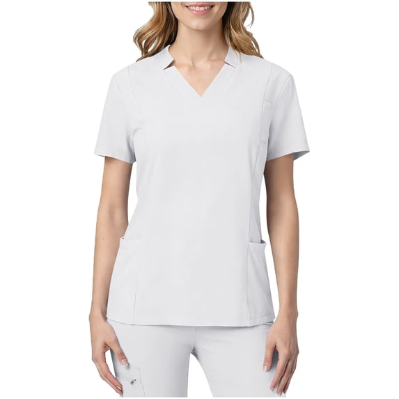 Generic Womens Scrub Tops V Neck Short Sleeve Uniform Shirts 2026 Nursing Uniform Scrub Top Workwear with Pockets